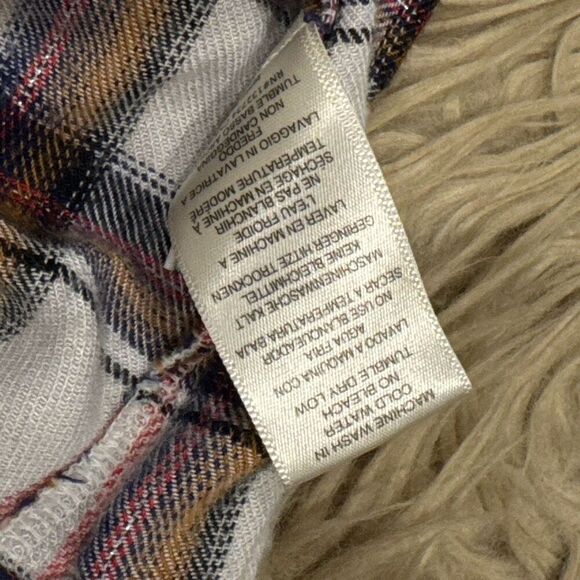 Cloth and stone metallic plaid button down blouse large - Picture 5 of 8